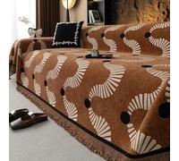 Jeté de Canapé Grand Format pour Canapé 1/2/3/4 Places, Couverture Jetée Douce pour Grand Couverture pour avec Franges pour, Fauteuil et Lit Brown 180X200cm/70.87X78.74In