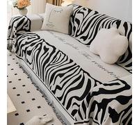 Jeté de Canapé Gris Zèbre Noir Plaid Microfibres Jete de Canape Universel Plaid Canape Plaid Lit Durable Couverture Canapé Lavable Plaid pour Canapé Jeté de Lit Blanket 130x180cm