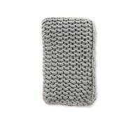 - Jeté de canapé grosse maille en polyester Kate 170 x 130 cm Gris