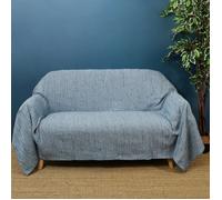 Jeté de Canapé - HOME DECO FACTORY - Bleu - Doux - Confortable
