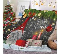 Jeté De Canapé Plaid Couverture, Plaid Noel canapé, Douillette en Flanelle Polaire Douce Moelleuse Bonhomme, Couverture Noel pour Canapé Lit DéCorations De NoëL-C