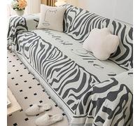 Jeté de Canapé Rayures De Zèbre Gris Plaid Microfibres Jete de Canape Grande Taille Plaid Canape Multiusages Plaid Lit avec Franges Couverture Canapé Plaid pour Canapé Durable Jeté de Lit 180x300cm