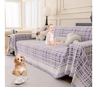 Jeté De Canapé Réversible À Carreaux Double Face 2023, Antidérapant, Lavable, Multifonctionnel, pour Animaux De Compagnie, Toutes Saisons(Purple,180 * 150cm/71 * 59in)