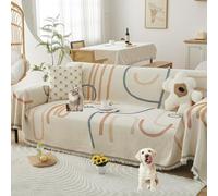 Jeté De Canapé Réversible en Chenille - Protection Multi-usages pour Canapés 2, 3 Ou 4 Coussins - Housse De Canapé Antidérapante Toutes Saisons(D,180 * 320cm/71 * 126in)