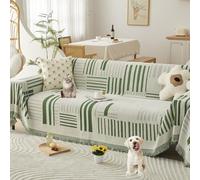 Jeté De Canapé Réversible en Chenille - Protection Multi-usages pour Canapés 2, 3 Ou 4 Coussins - Housse De Canapé Antidérapante Toutes Saisons(E,180 * 150cm/71 * 59in)