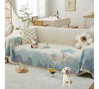 Jeté De Canapé Réversible en Chenille - Protection Multi-usages pour Canapés 2, 3 Ou 4 Coussins - Housse De Canapé Antidérapante Toutes Saisons(B,180 * 260cm/71 * 102in)