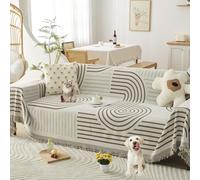 Jeté De Canapé Réversible en Chenille - Protection Multi-usages pour Canapés 2, 3 Ou 4 Coussins - Housse De Canapé Antidérapante Toutes Saisons(H,180 * 340cm/71 * 134in)