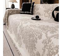 Jeté de canapé Toutes Saisons 100% Coton | Housse de protection universelle for meubles, épaisse, couverture décorative for canapé 1 à 5 places(C,180x420cm)