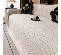 Jeté de canapé Toutes Saisons 100% Coton | Housse de protection universelle for meubles, épaisse, couverture décorative for canapé 1 à 5 places(B,180x260cm)