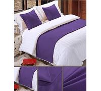 Jeté De Chemin De Lit Accueil Hôtel Épais Coton Lin Couleur Unie Protecteur De Serviette De Queue De Chambre À Coucher Décor De Literie,Violet,1.2m(50X180cm)