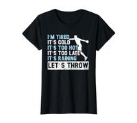 Jeté de Disque d'athlétisme et de Terrain Let's Throw T-Shirt Graphique avec Valeur, Femme, Noir, S