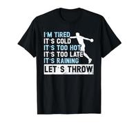 Jeté de Disque d'athlétisme et de Terrain Let's Throw T-Shirt Graphique avec Valeur, Homme, Noir, L