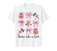 Jeté de Hache Lanceur de Hache avec nœud Coquette Like A Girl T-Shirt
