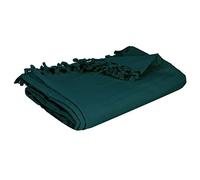 Atmosphera – Jeté de lit en coton – Bleu canard 160x220 cm
