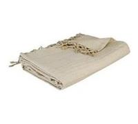 Jeté de lit ""Anjali"" en coton beige 160x220cm - Atmosphera createur d'interieur