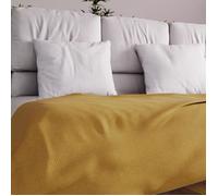 Soleil d'ocre, Adele, Couvre lit, jeté de canapé, Coton, Jaune, 180x220 cm