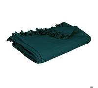 Atmosphera – Jeté de lit en coton – Bleu canard 160x220 cm