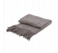 Jeté de lit boutis frangé Home Styling Collection 130 x 170 cm - Gris