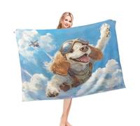 Jeté De Lit Cocker Spaniel Drôle Bluesky Diving Peinture Sports Léger Couverture Flanelle Chaude Couverture Canape pour Lits Chaises Divans L