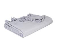 Atmosphera – Jeté de lit en coton gris souris 160 x 220 cm