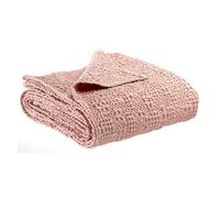 Jeté de lit coton stonewashed Vivaraise Tana Rose 240x260 cm