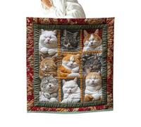 Jeté de lit - Couverture de climatisation, adorable motif imprimé chat chaud | Couvertures en flanelle | Pour canapé, salon, cuisine, chambre à coucher, chaise, voiture, lit, femmes, hommes,