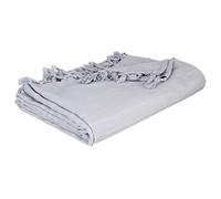 Atmosphera – Jeté de lit en coton gris souris 160 x 220 cm