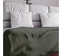 Soleil d'ocre, Adele, Couvre lit, jeté de canapé, Coton, Kaki, 180x220 cm