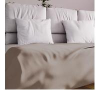 Soleil d'ocre, Adele, Couvre lit, jeté de canapé, Coton, Ecru, 180x220 cm