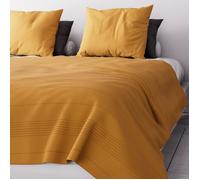 Soleil d'Ocre – Couvre-lit / Jeté de canapé Adele – Coton Jaune – 220 x 240 cm