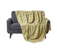 Jeté de lit ou de canapé en tissu chenille Vert, 220 x 240 cm