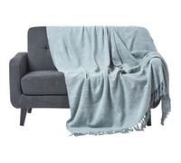 Jeté de lit ou de canapé Gris Nirvana en coton, 225 x 255 cm