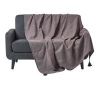 HOMESCAPES Plaid canapé en Coton, Jeté de lit ou de canapé tissé Main - Rajput - Gris - 255x360cm