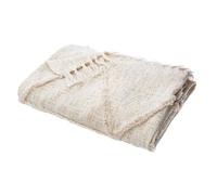 Jeté de lit ""Shine"" coton beige 130x180cm - Atmosphera Créateur d'intérieur