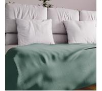 Jeté de lit - Soleil d'Ocre - Adèle - 180x220 cm - Vert - Coton 70% - Polyester 30%