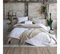 Jeté De Lit Stonewashed En Lin Blanc 180 X 260 Blanc