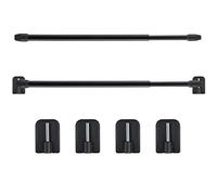 Jetec 2 Pcs Tringle à Rideau Extensible sans Perçage Tringle à Rideau de Douche Auto-Adhésive Tringle à Rideau Réglable en Plastique pour Fenêtre Armoire Cuisine Bureau Hôtel Salle de Bain(Noir)