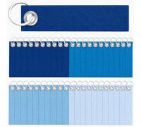 Jetec 40 Pièces Porte-Clés en Feutrine Vierge, à Écrire, Bleus | Pendentifs DIY avec Anneau, Porte-Clés Bleue, à Étiqueter, pour Décorer Clés, Sacs, Cadeaux, Mariage, Anniversaire, Fête