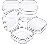 Jetec 6 Pièces Mini Boîtes de Conteneurs de Stockage de Perles en Plastique Transparent pour Collecte de Petits Objets, Perles, Bijoux, Cartes de Visite, Artisanat (1.37 x 1.37 x 0.7 Pouces)