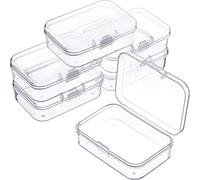 Jetec 6 Pièces Mini Boîtes de Conteneurs de Stockage de Perles en Plastique Transparent pour Collecte de Petits Objets, Perles, Bijoux, Cartes de Visite, Artisanat (2.52 x 1.73 x 0.79 Pouces)