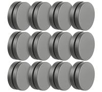 Jetec Lot de 12 Paires de Poids de Rideau de Douche magnétiques imperméables - Aimants Ronds sans Couture pour intérieur et Salle de Bain (Gris, 12 Paires)