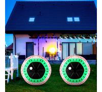 Jetec Lot de 2 grands globes oculaires gonflables pour Halloween - 61 cm - Vert - Décoration de fête gonflable pour intérieur ou extérieur
