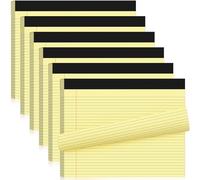Jetec Lot de 6 blocs légaux lignés pour université - 50 feuilles de couleurs assorties - 27,9 x 24,1 cm - Carnet horizontal pour le travail, le bureau, les voyages (jaune)