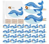 Jetec Lot de 60 kits de bricolage Jonah et la baleine pour créer vos propres décorations Jonah et la baleine, cartes et clips Vbs Bible chrétienne Artisanat pour salle de ctivités amusantes