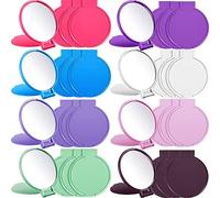 Jetec Lot de 80 Mini miroirs pliants - Style Vintage, Compact et Portable, 10 Couleurs, Support et Miroir de Maquillage de Voyage