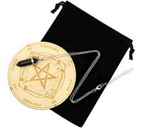 Jetec Planche à Pendule Étoile Babillard Métaphysique de Divination Radiesthésie en Bois Sculpté avec un Collier Cristal Kit de Fournitures d'Autel Wiccan de Sorcellerie