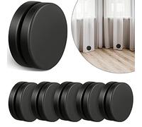 Jetec Poids de Draperie Magnétique Rond Poids de Rideau de Douche Aimants de Nappe Puissants Poids du Rideau sans Couture en Bas de Magnétique Imperméable (Noir, 6 Paires)