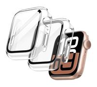 JETech Coque avec Protection D'écran pour Apple Watch Series 11/10 42mm, Étui Housse de Protection Globale, Film en Verre Trempé Intégré Haute Sensibilité, Lot de 2 (Transparente)