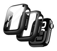 JETech Coque avec Protection D'écran pour Apple Watch Series 11/10 42mm, Étui Housse de Protection Globale, Film en Verre Trempé Intégré Haute Sensibilité, Lot de 2 (Noir)