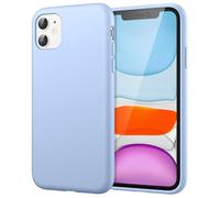 JETech Coque en Silicone pour iPhone 11 (2019), 6,1-Pouces, Étui de Protection Complète du Corps au Toucher Soyeux, Housse Doublure Douce en Tissu Microfibre, Anti-Chocs (Bleu Clair)